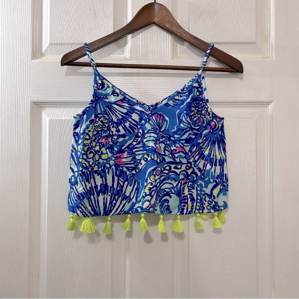 Lilly Pulitzer Ramona (Top Only) Brilliant Blue Ceviche Cropped Size 00
